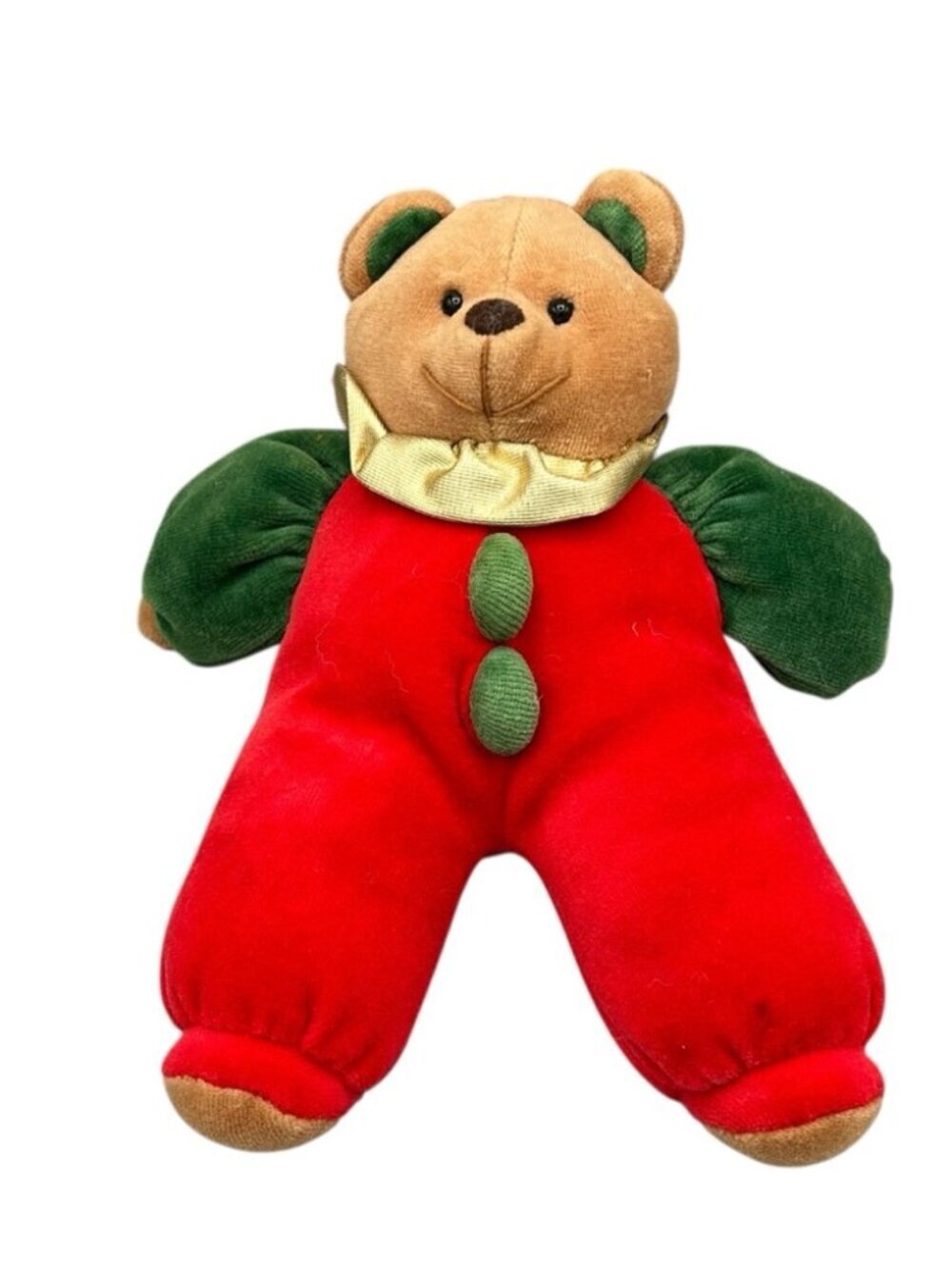 Direct Connect Christmas Bear Plush 8” Red Green Velour Teddy